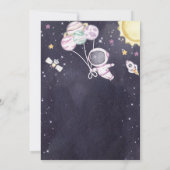 Buitenruimte Meisje Baby shower Galaxy Baby Kaart (Achterkant)