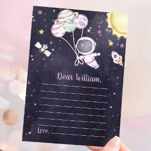 Buitenruimte Meisje Baby shower Galaxy Baby Kaart