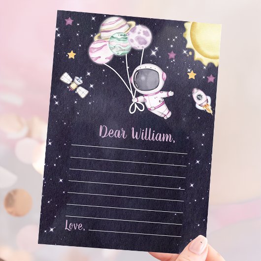 Buitenruimte Meisje Baby shower Galaxy Baby Kaart