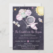 Buitenruimte Meisje Baby shower Galaxy Baby shower Kaart (Voorkant)