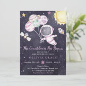 Buitenruimte Meisje Baby shower Galaxy Baby shower Kaart (Staand voorkant)
