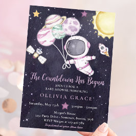Buitenruimte Meisje Baby shower Galaxy Baby shower Kaart