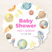 Buitenruimte Meisje Baby shower Kartonnen Onderzetters (Voorkant)