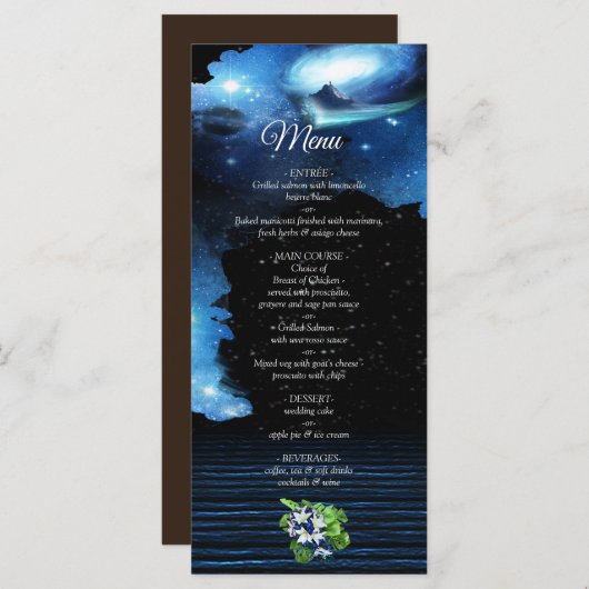 Buitenruimte Melkweg Bruiloftsmenu Menu (Voorkant / Achterkant)