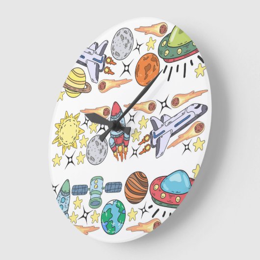 Buitenruimte: met de hand getekende  doedels grote klok (Hoek)