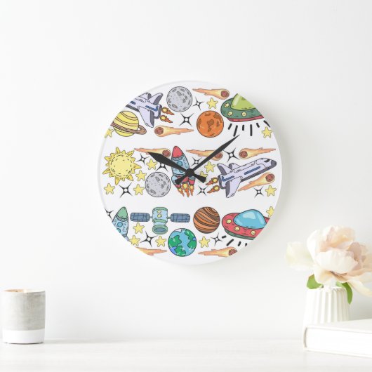 Buitenruimte: met de hand getekende  doedels grote klok (Huis)