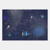 Buitenruimte met planeten en sterrenstelsels inpakpapier vel (Voorkant 2)