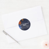 Buitenruimte met planeten en sterrenstelsels ronde sticker (Envelop)