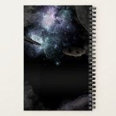 Buitenruimte met ufo en vliegende schotel notitieboek (Achterkant)