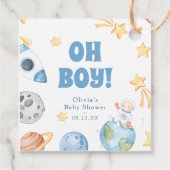 Buitenruimte Oh Boy Baby shower Dank je Bedankjes Labels (Achterkant)
