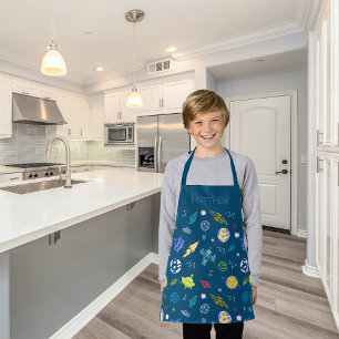 Buitenruimte patroon Doodle Monogram Donkerblauw Schort