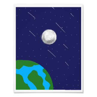 Buitenruimte Planeet en Maan acryl puzzel Foto Afdruk