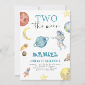 Buitenruimte Planeten 2e verjaardag uitnodiging (Voorkant)