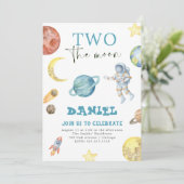 Buitenruimte Planeten 2e verjaardag uitnodiging (Staand voorkant)