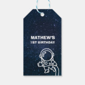 Buitenruimte Planeten Astronaut 1e Verjaardag Jong Cadeaulabel (Achterkant)