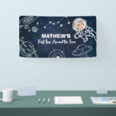 Buitenruimte Planeten Astronaut 1e Verjaardag Jong Spandoek (Beurs)
