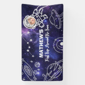 Buitenruimte Planeten Astronaut 1e Verjaardag Jong Spandoek (Verticaal)