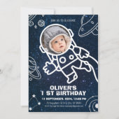Buitenruimte Planeten Astronaut 1e Verjaardag Kaart (Voorkant)