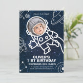Buitenruimte Planeten Astronaut 1e Verjaardag Kaart (Staand voorkant)