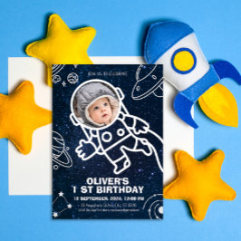 Buitenruimte Planeten Astronaut 1e Verjaardag Kaart