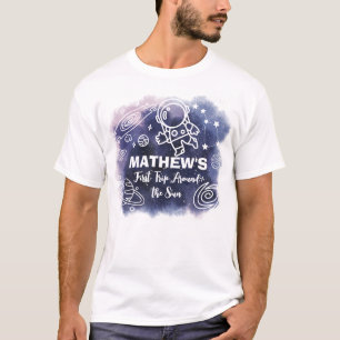 Buitenruimte Planeten Astronaut Verjaardag Familie T-shirt