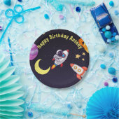 Buitenruimte Planeten Blauw Papieren Bordje (Feest)