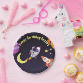 Buitenruimte Planeten Blauw Papieren Bordje (Feest)