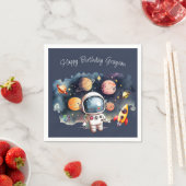 Buitenruimte Planeten Blauw Servet (Insitu)