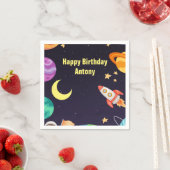 Buitenruimte Planeten Blauw Servet (Insitu)