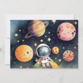 Buitenruimte Planeten Foto 1e Verjaardag Kaart (Achterkant)