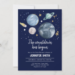 Buitenruimte Planeten Jongen Baby shower Uitnodigi Kaart