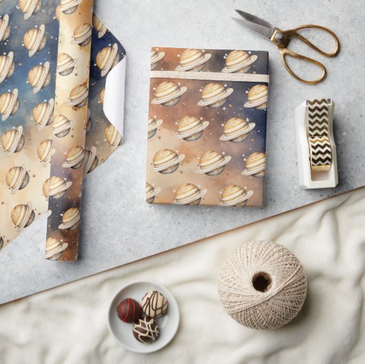 Buitenruimte Planeten Jongen Eerste Verjaardag Sat Cadeaupapier (Crafts)