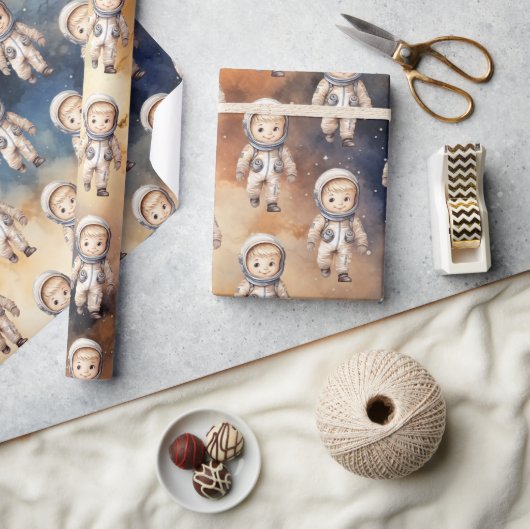 Buitenruimte Planeten Jongen Eerste Verjaardag Wra Cadeaupapier (Crafts)
