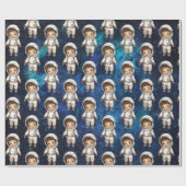 Buitenruimte Planeten Jongen Eerste Verjaardag Wra Cadeaupapier (Vlak)