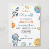 Buitenruimte Planeten Jongen Galaxy Verjaardag uit Kaart (Voorkant)