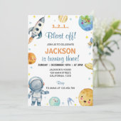 Buitenruimte Planeten Jongen Galaxy Verjaardag uit Kaart (Staand voorkant)