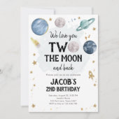 Buitenruimte Planeten Jongen Tweede Verjaardag Uit Kaart (Voorkant)