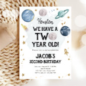 Buitenruimte Planeten Jongen Tweede Verjaardag Uit Kaart