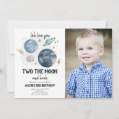 Buitenruimte Planeten Jongen Tweede Verjaardag Uit Kaart (Voorkant)