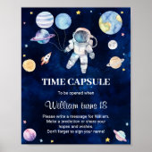 Buitenruimte Planeten Verjaardag Tijd Capsule teke Poster (Voorkant)