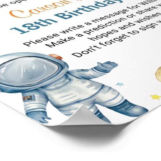 Buitenruimte Planeten Verjaardag Tijd Capsule teke Poster (Hoek)