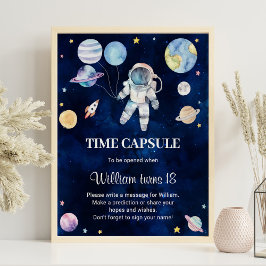 Buitenruimte Planeten Verjaardag Tijd Capsule teke Poster
