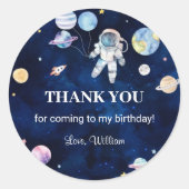 Buitenruimte Planeten Verjaardagsfeest Klassieke R Ronde Sticker (Voorkant)