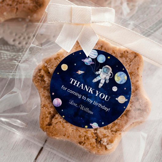 Buitenruimte Planeten Verjaardagsfeest Klassieke R Ronde Sticker