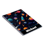 Buitenruimte raket Kinder gepersonaliseerde Notiti Notitieboek (Rechterzijde)