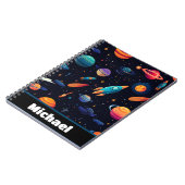 Buitenruimte raket Kinder gepersonaliseerde Notiti Notitieboek (Linkerzijde)