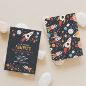 Buitenruimte Raket Verjaardag Uitnodiging