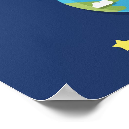 Buitenruimte, raketschild, voor kinderruimte poster (Hoek)