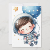 Buitenruimte Schattige Austronaut Boy 1st First Bi Kaart (Achterkant)