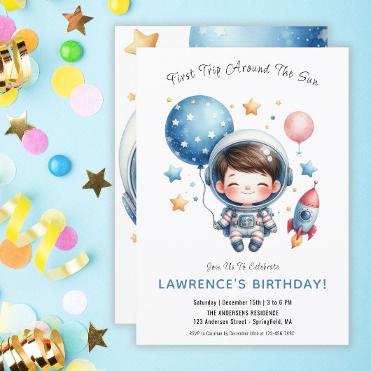 Buitenruimte Schattige Austronaut Boy 1st First Bi Kaart